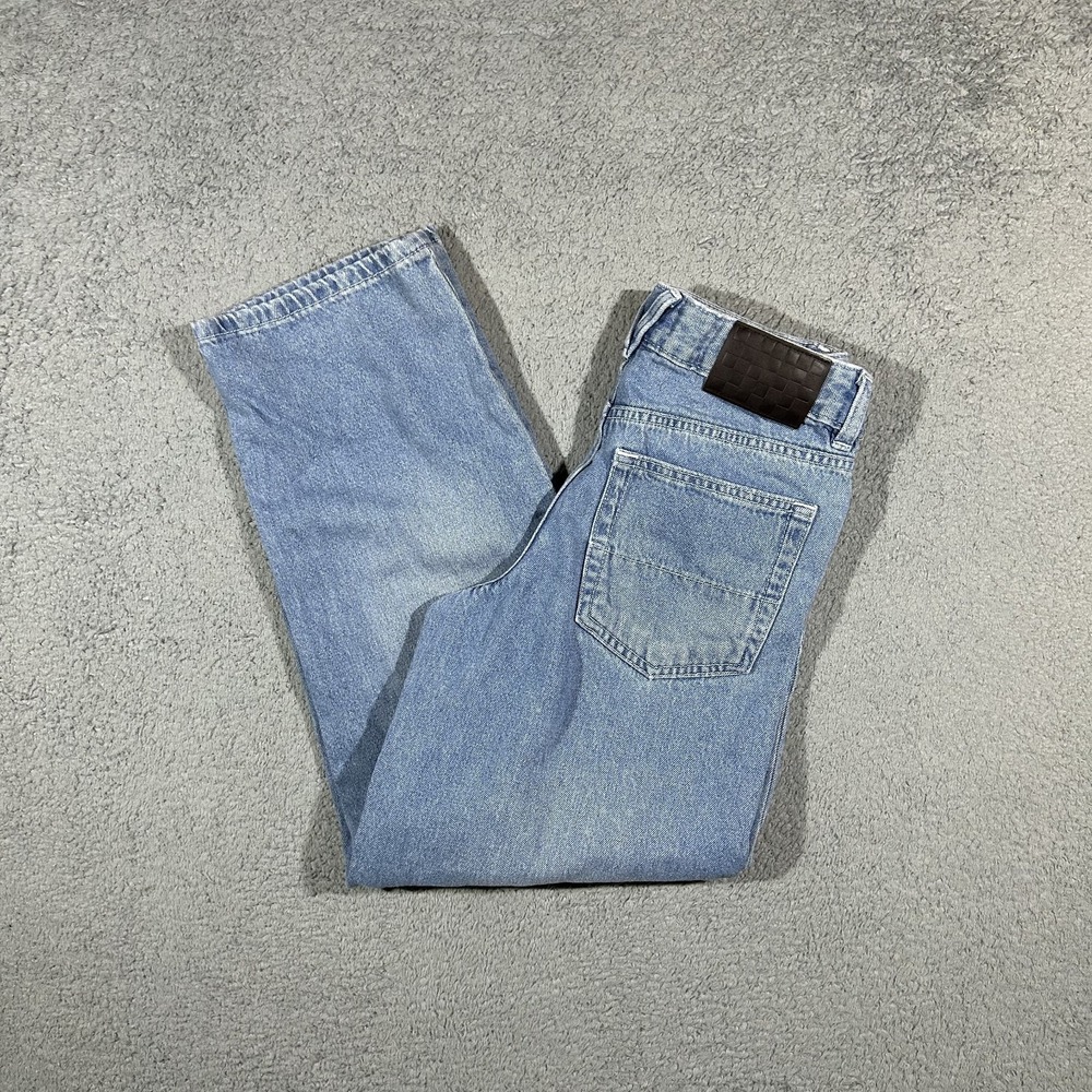 VANS Baggy Fit Wide-Leg Blue Denim Jeans Women's Size 14 Wash Cotton #3246